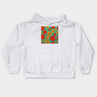 Red & Orange Floral Pattern Kids Hoodie